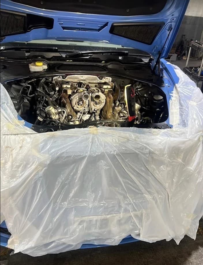 Mechanic working on a car