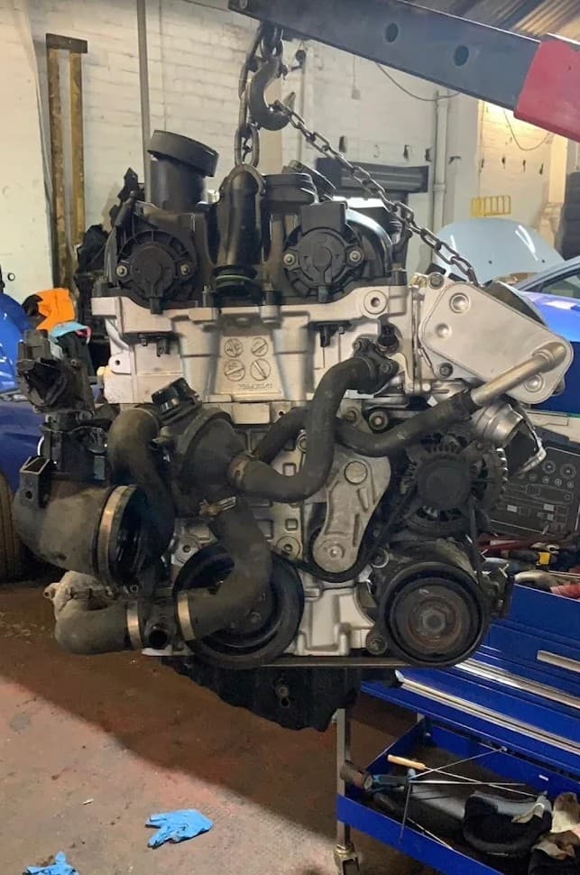 Mechanic working on a car